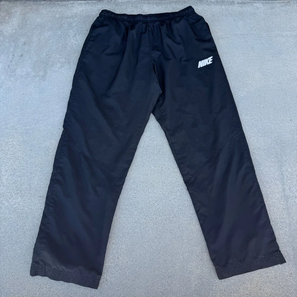 Nike Mens Windbreaker Track Pants Black Ankle Zip Athletic XL